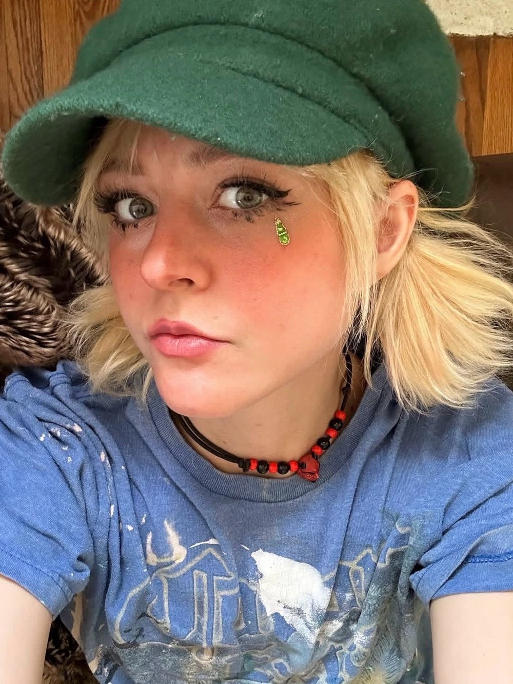 ISO free people Green Wool Newsboy Cap — Forest Green